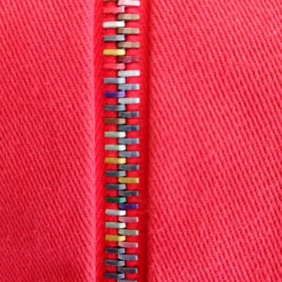 Chloe VTG Red Pencil Skirt  Multi Color Zipper Size 38 / US Size 6 Reversible(?) - Picture 2 of 13